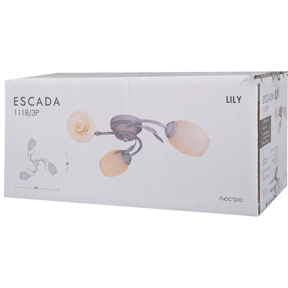 Люстра потолочная Escada Lily 1118, 3 лампы, 9 м², цвет белый STLM-2057834 - Вид №7
