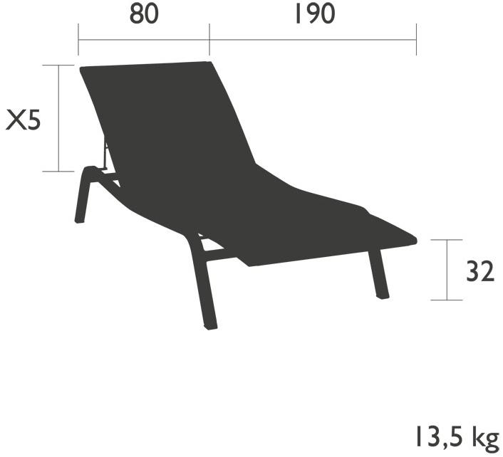 Fermob Откидной алюминиевый садовый шезлонг Alizé 8906 Alize - Вид №3