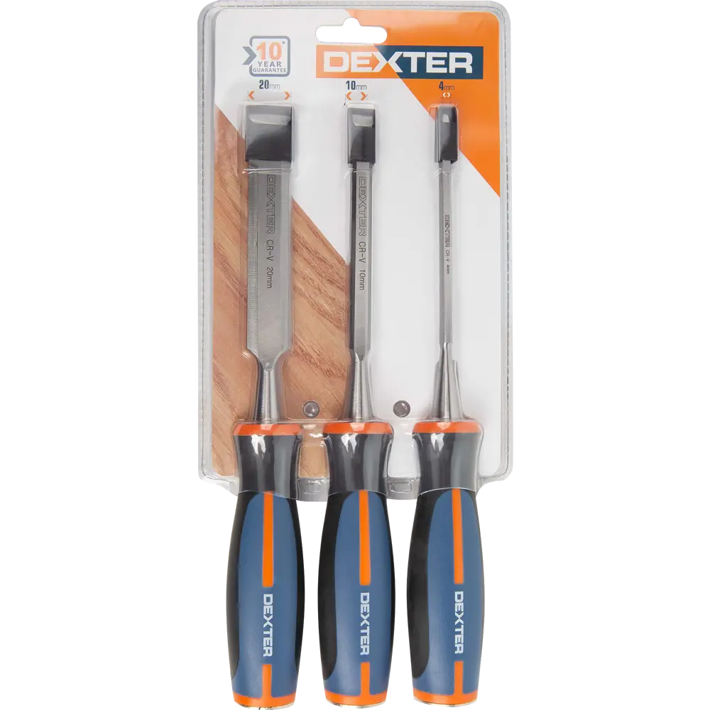 Набор стамесок Dexter для тонкой работы по дереву 4/10/20 мм 15023533 STLM-0005181 - Вид №5