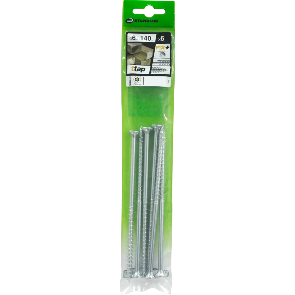 Саморезы для деревянного домостроения STANDERS T-TAP оцинкованные 6x140, 6 штук 82184778 STLM-2201925  - Вид №2