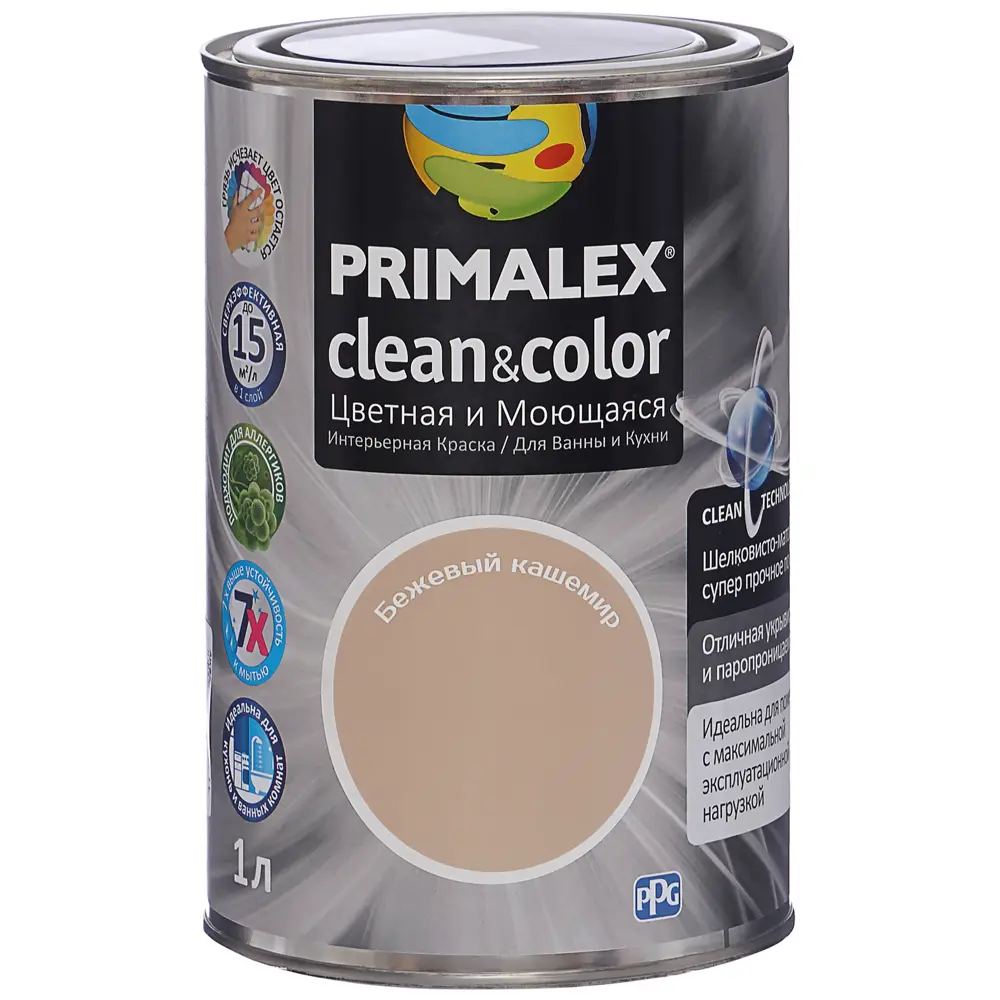 Краска PR-X Clean&Color 1 л Бежевый кашемир PRIMALEX STLM-2200873 - Вид №1