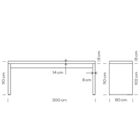 Deck 503C Стол из сотового картона с ламинированной поверхностью. Версия 80 см глубиной. Et al. Deck