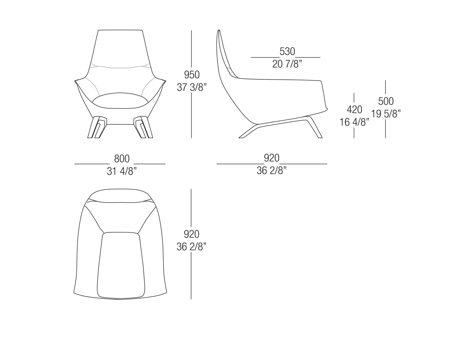 Бархатное кресло с подлокотниками MisuraEmme ERMES ARCH-00092087 - Вид №7