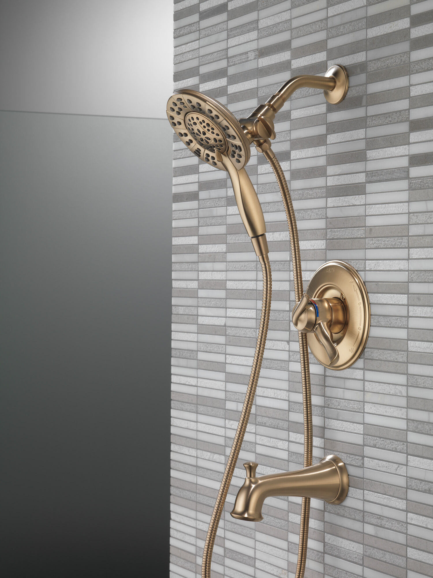 T17494-CZ-I Панель Monitor® 17 Series для ванны и душа с In2ition® Delta Faucet Linden Шампанское бронза  - Вид №14