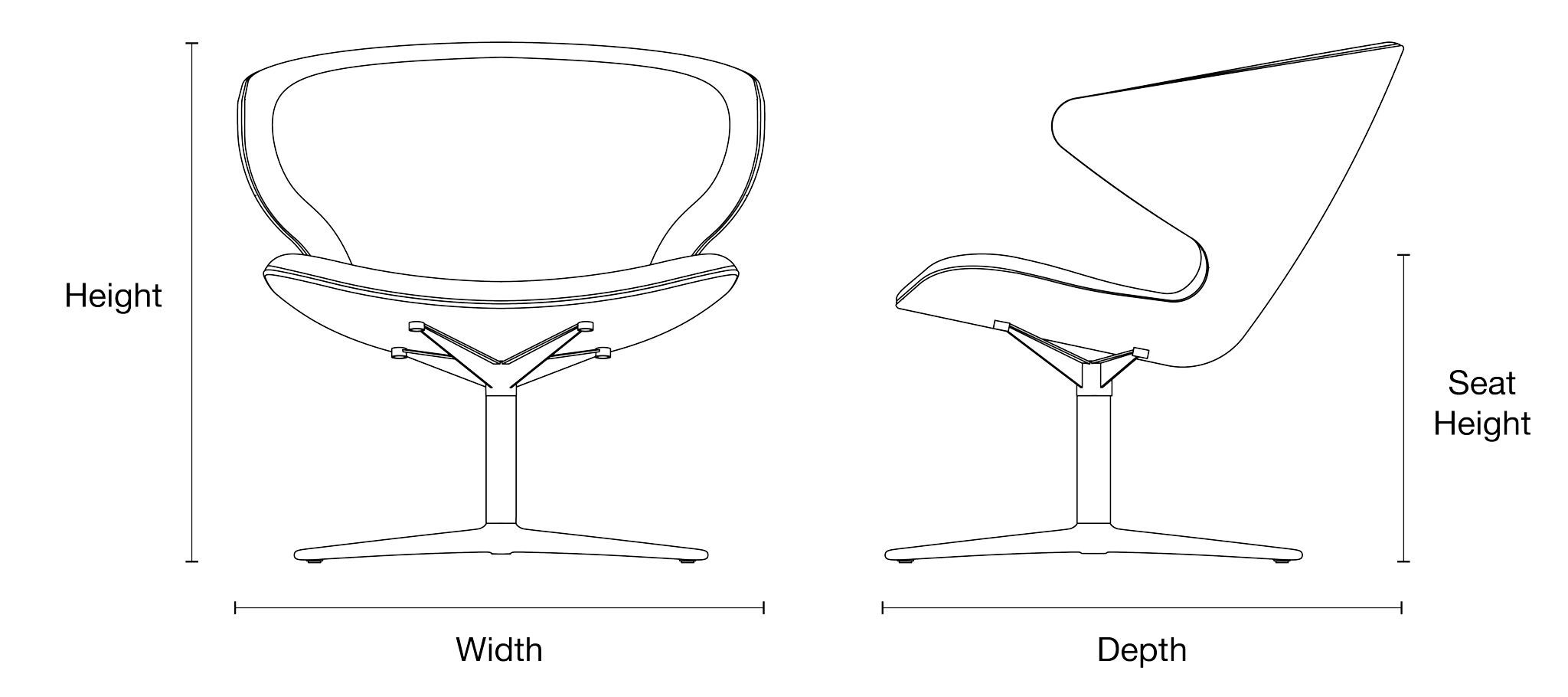 Тканевое вращающееся кресло с подлокотниками Case Ella ARCH-00106325 - Вид №13