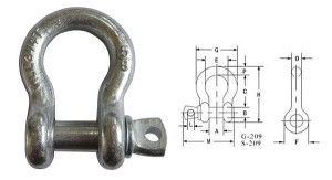 Скоба такелажная омегообразная (G209) 3.25т сталь