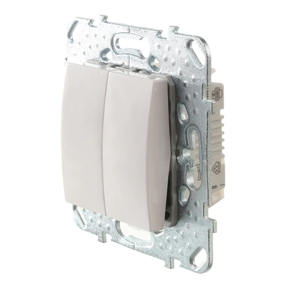 Переключатель встраиваемый Systeme Electric Unica 2 клавиши, цвет белый 10156957 STLM-2204638 - Вид №3