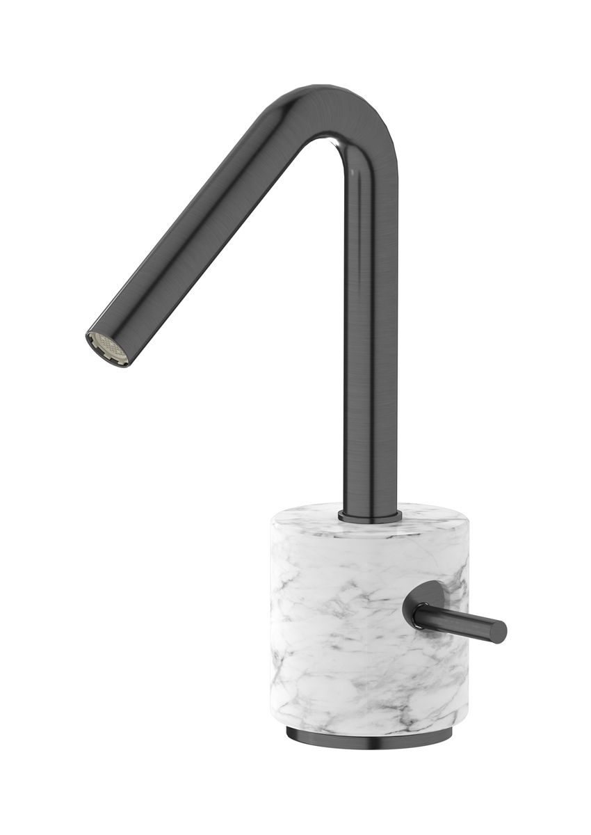 Смеситель для раковины на 1 отверстие в комплекте с донным клапаном WE ARE IB mr200cs_1 Brushed Black Chrome Marmo