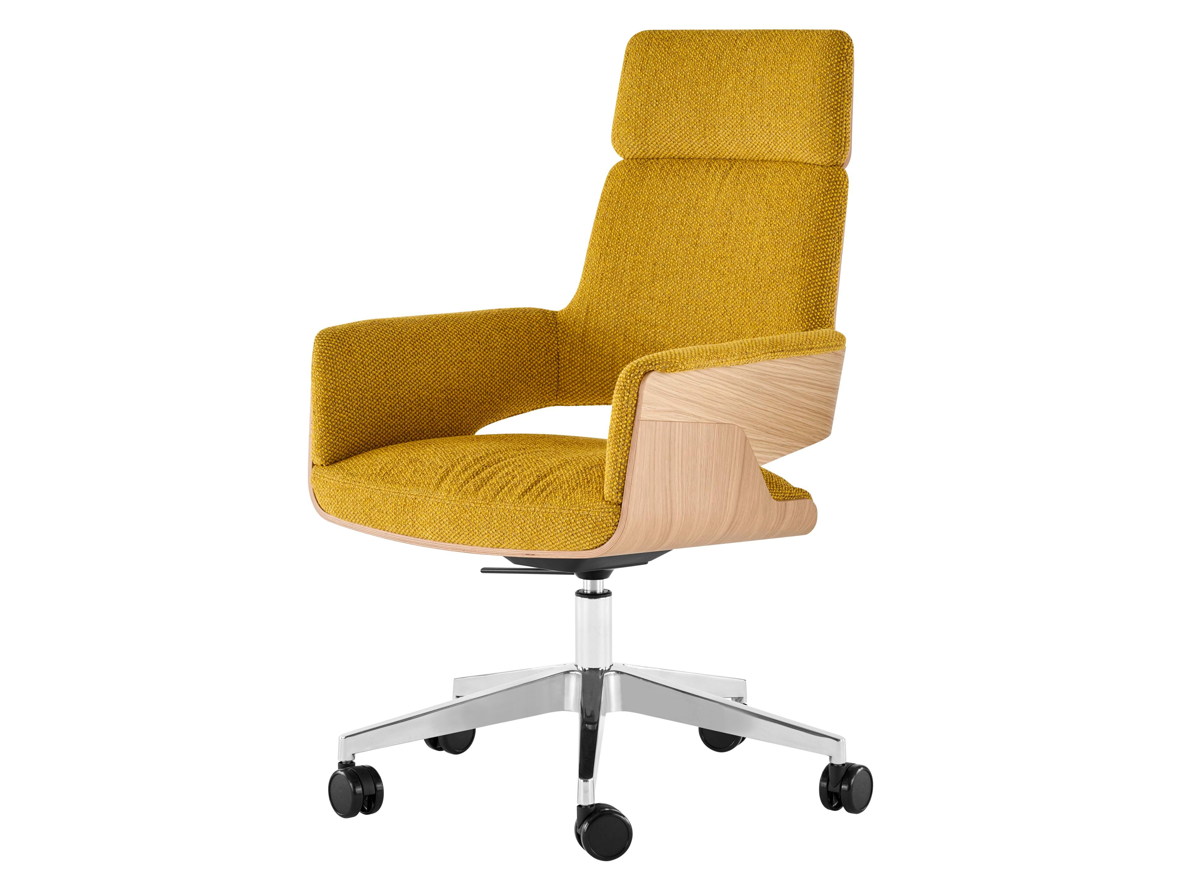 Кожаное офисное кресло с колесами и подлокотниками с 5 спицами THONET S 840 ARCH-00143804 - Вид №1