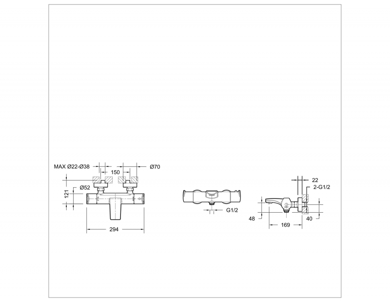 Смеситель для ванны термостат Nizza F6353387CP-01-RUS bravat  - Вид №1