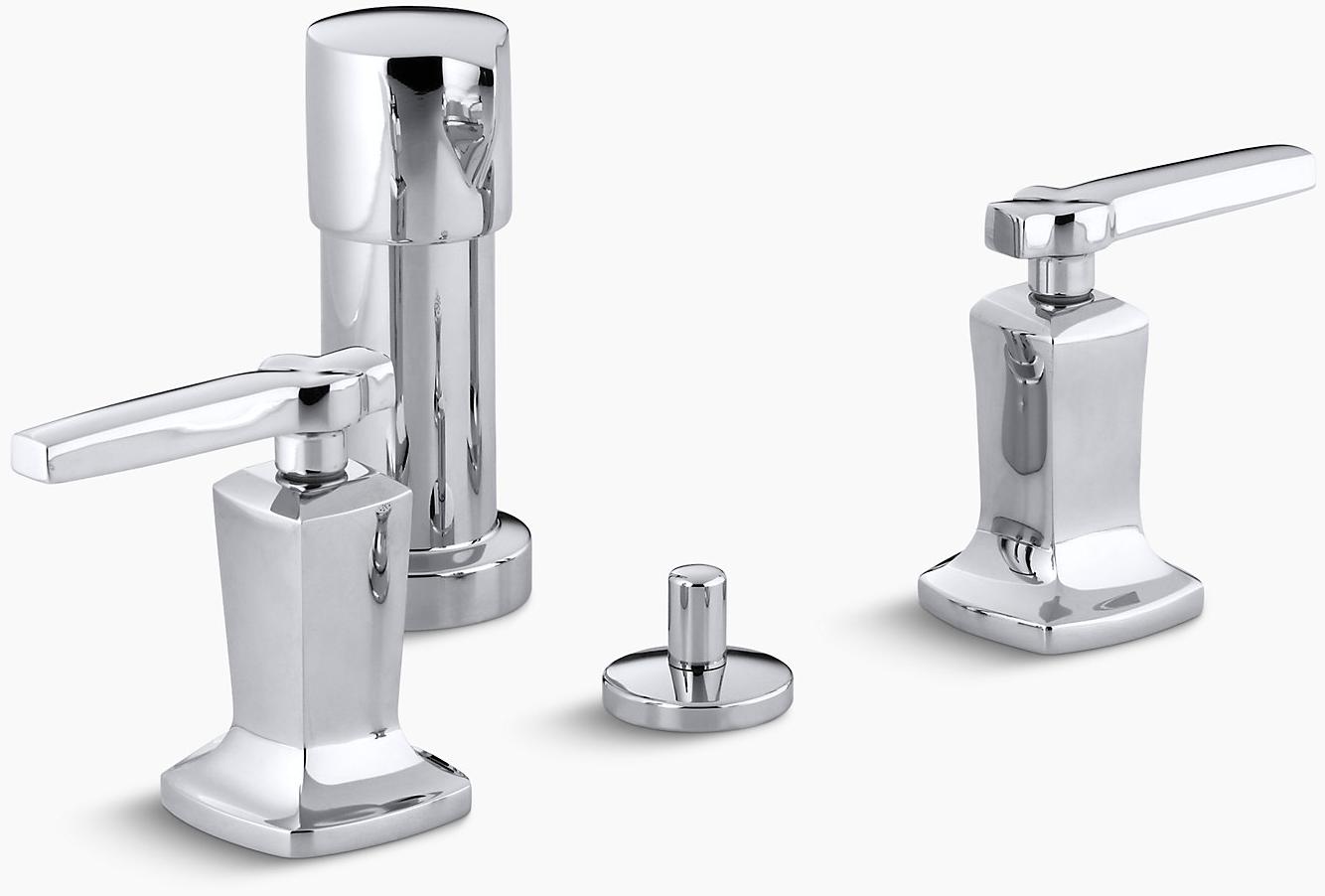 KOHLER Margaux Вертикальный смеситель для биде с рычажными ручками K-16238-4-AF  - Вид №1