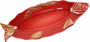 10646084 Романов Фаянс Селедочница золото Керамика