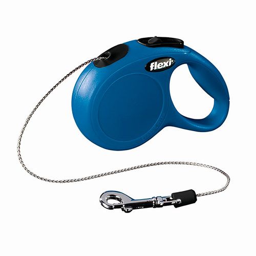 ПР0030998 Рулетка для собак Classic Basic Mini (до 8кг) трос 3м синяя Flexi 