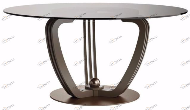 Caroti Круглый стол из стали и хрусталя Concept Art.115 - helix
