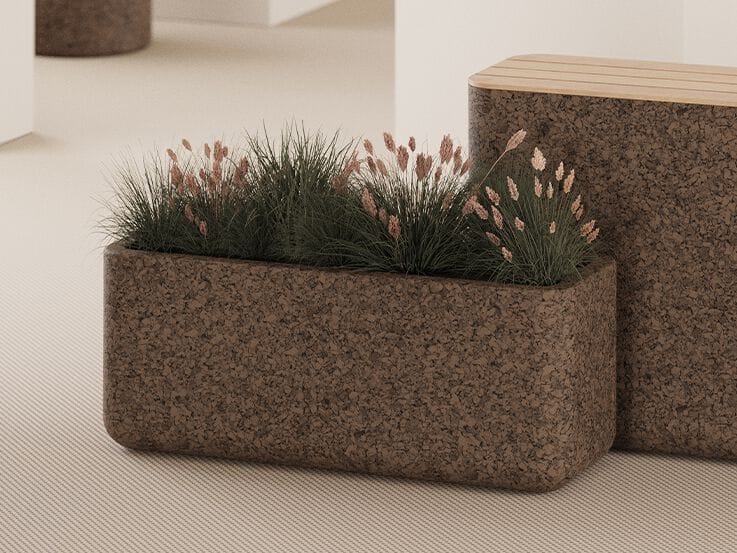 Низкая прямоугольная сеялка из пробки GREENMOOD Земля ARCH-00095763