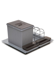 Система сортировки мусора Omega Duet 600/16 Metallic Grey NAVAKO