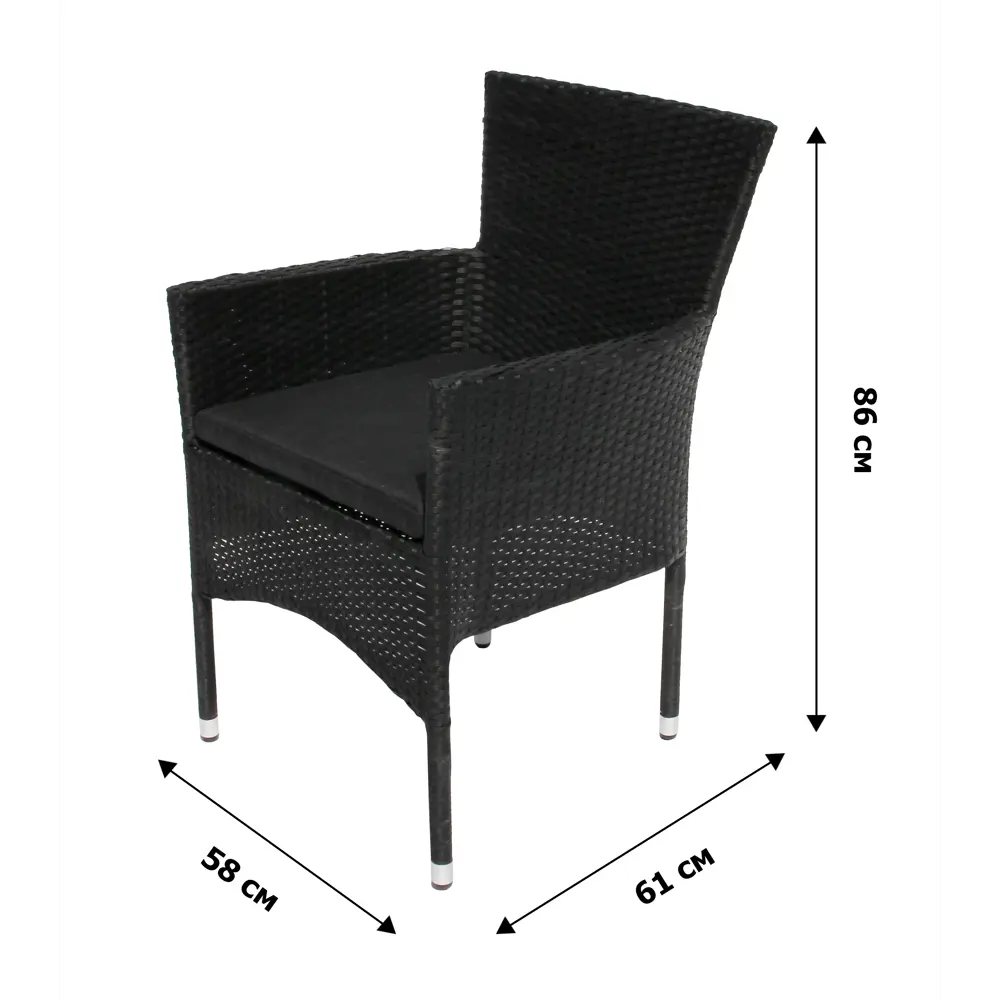 Садовое кресло с подушкой Аскер GS015 61x56x87 см черный 86283585 STLM-2163690 Santreyd - Вид №5