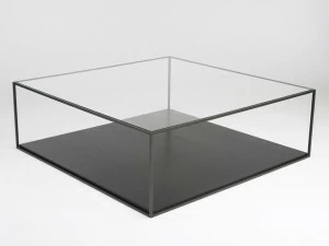 Duvivier Canapés Журнальный столик из фанерованного дерева и стекла с журнальной стойкой Karusa Karusatbc2tv