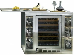 Sub-Zero Напольный вертикальный винный шкаф из нержавеющей стали со стеклянной дверцей класса e Cantine vino Icb-424 g/s