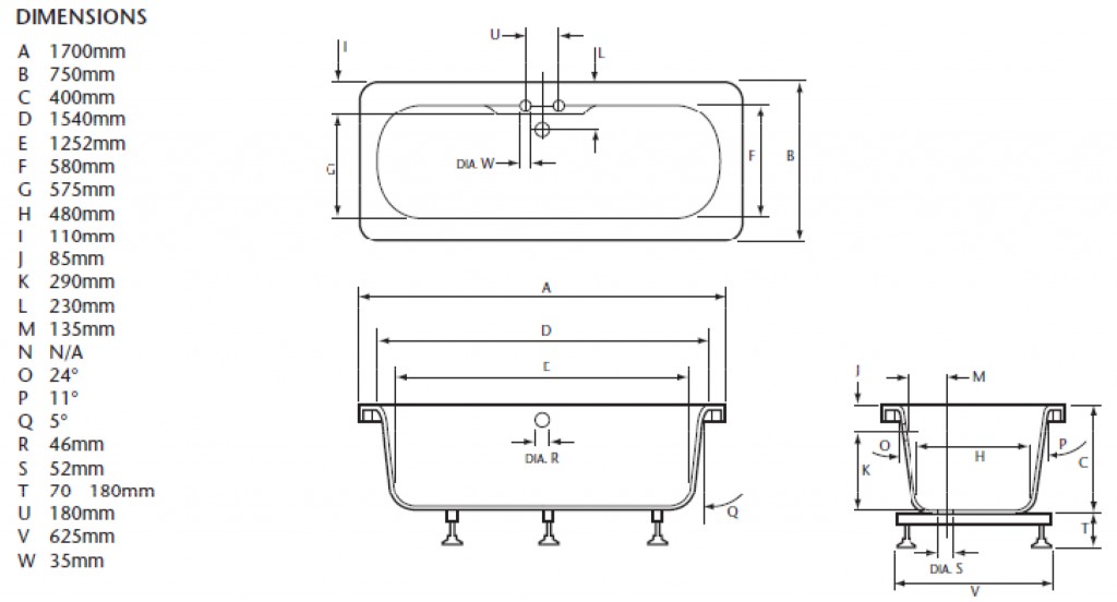 01A300011 Ванна Heritage Dorchester Santreyd - Вид №1