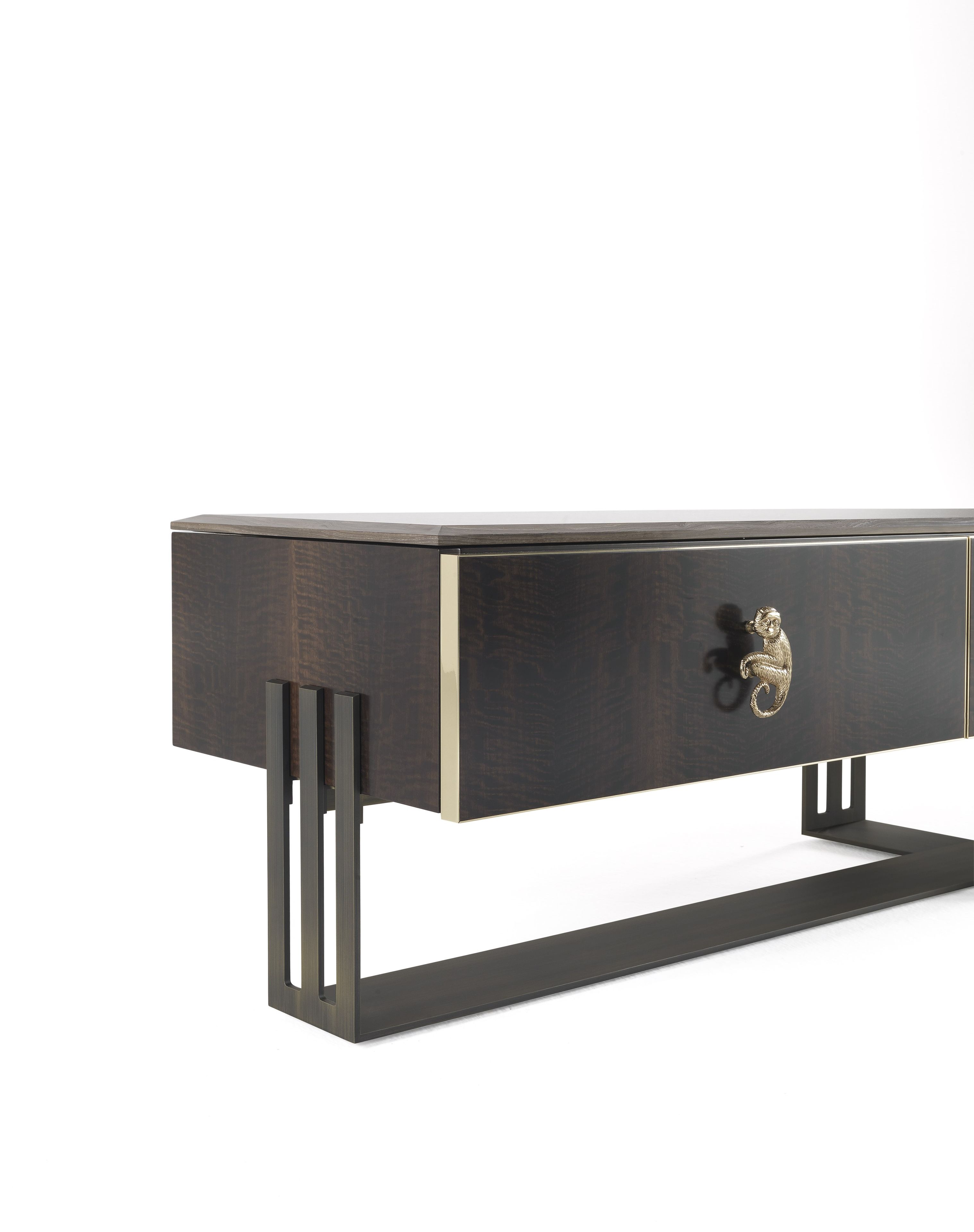 Эвкалиптовый низкий ТВ-шкаф с ящиками ETRO Home Interiors Klee ARCH-00065391 - Вид №5