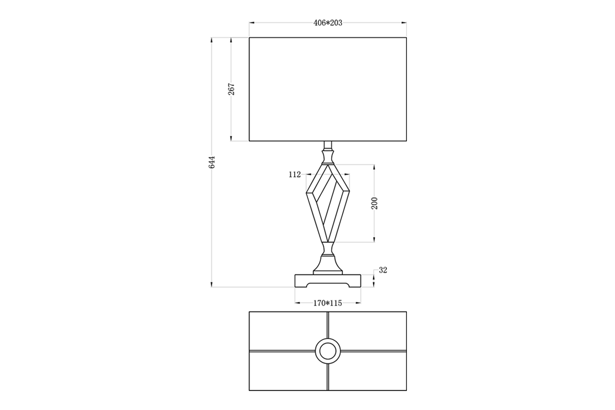 Лампа настольная d30*66см плафон белый 22-88232 GARDA DECOR ВАЗА 266875 Белый  - Вид №1