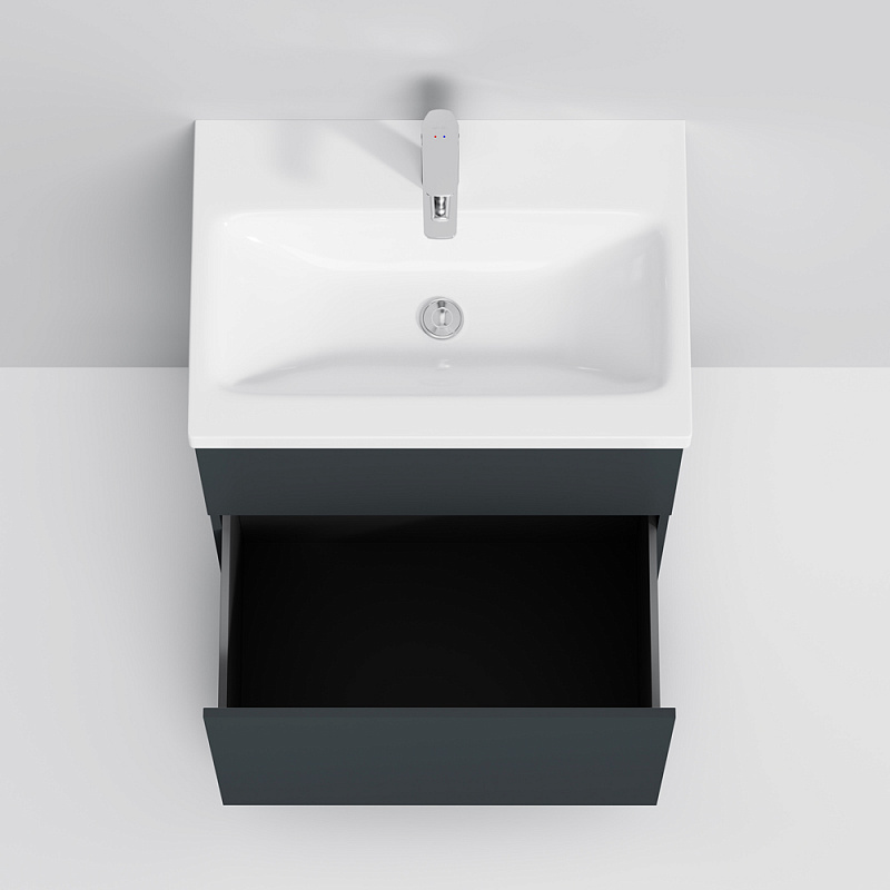 M90FSX06022GM32 База под раковину напольная 60 см 2 ящика push-to-open графит матовый AM.PM Gem - Вид №3