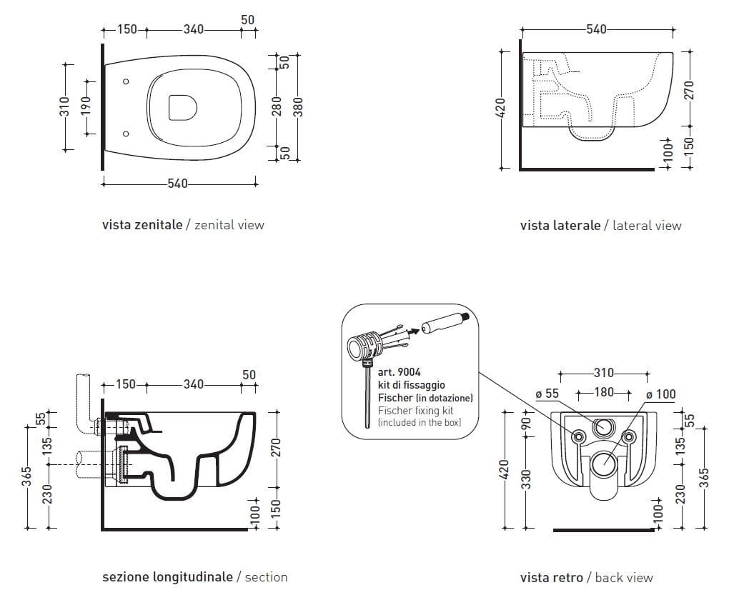 Керамический подвесной туалет Ceramica Flaminia Bonola ARCH-00019667 - Вид №2