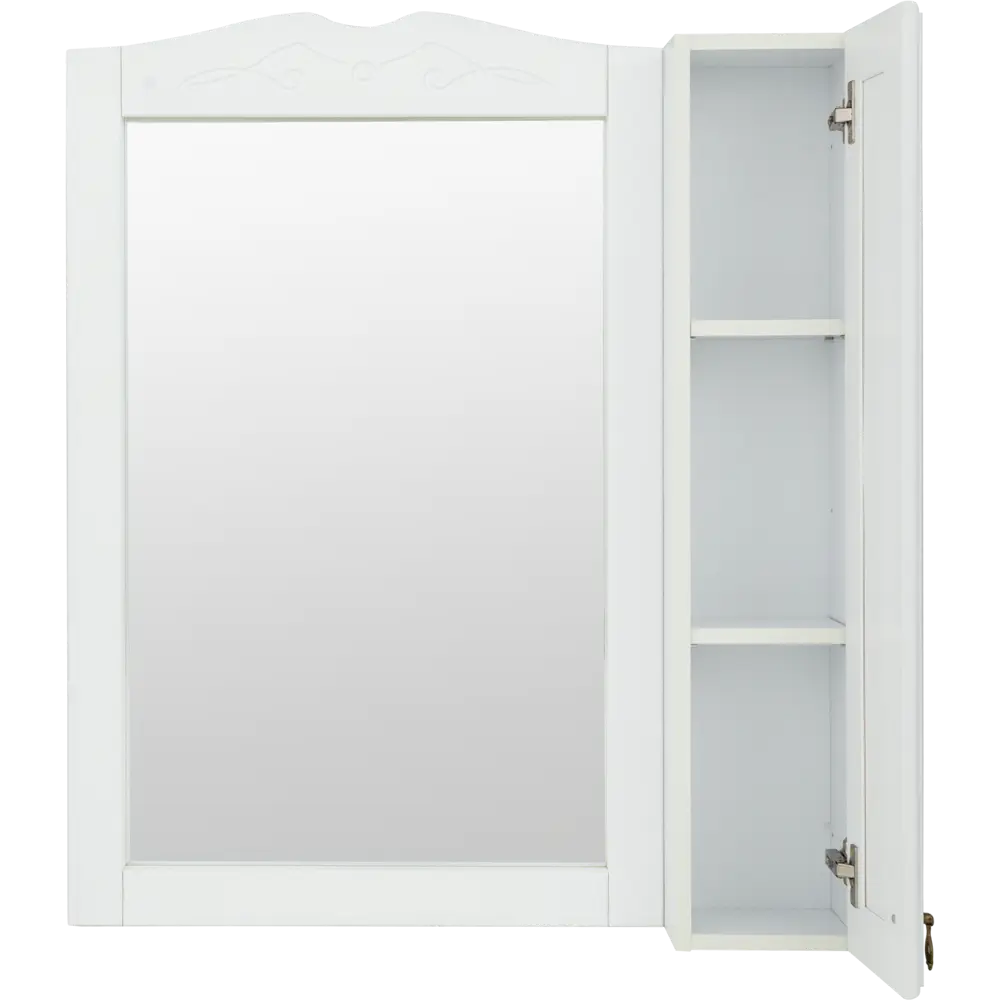 Шкаф зеркальный O-mebel «Retro», 85 см, массив бука, цвет белый 15086855 STLM-2034894  - Вид №2