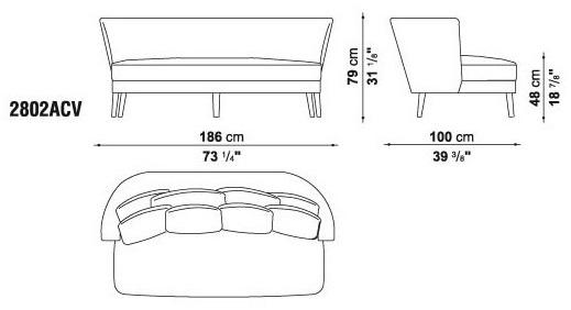Maxalto 3-х местный тканевый диван Febo sun-id-1448458 - Вид №8