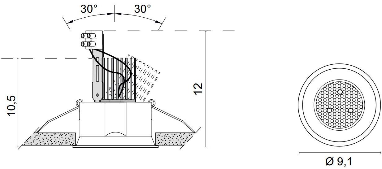 EGOLUCE Регулируемый встраиваемый светодиодный светильник Tappo 6318  - Вид №4