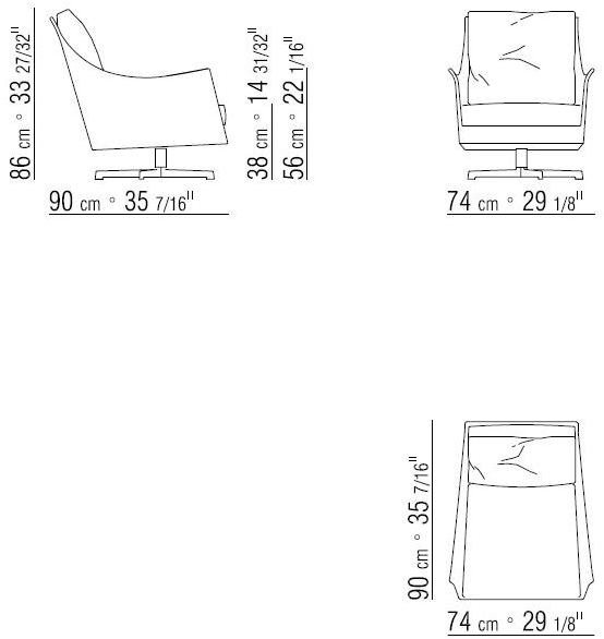 Flexform Кресло поворотное на 5 спиц с подлокотниками Boss sun-id-1453841 - Вид №1