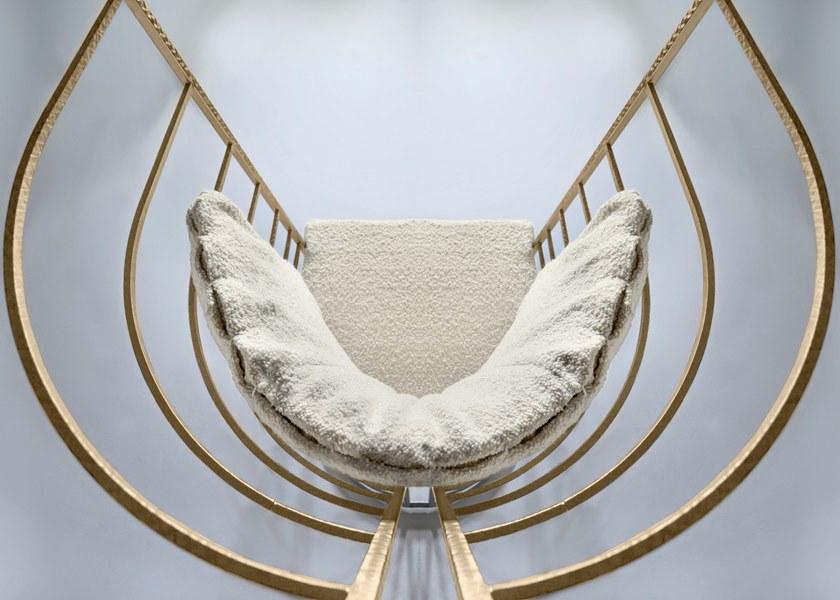 HESSENTIA | Cornelio Cappellini Кресло из ткани с высокой металлической спинкой Faraday Santreyd sun-id-1410919 - Вид №1