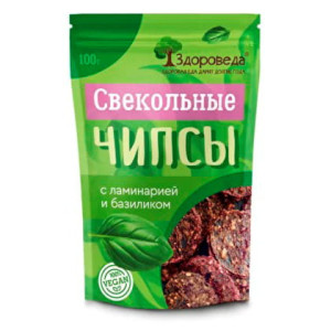 Свекольные чипсы с ламинарией и базиликом Здороведа 100 г