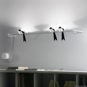 Martinelli Luce 1249/3/L/1 настенный светильник в виде ласточек