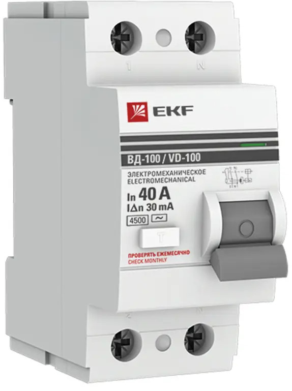 УЗО EKF ВД-100 для защиты от поражения током в жилых помещениях 82423027