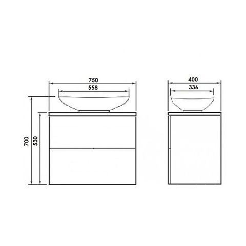 Orange Ot-75TuGLASS Тумба подвесная Otto без раковины. Орех sun-id-1517169 - Вид №2