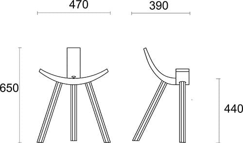 Дубовый табурет ALKI HIRUKI ARCH-00106058 - Вид №6