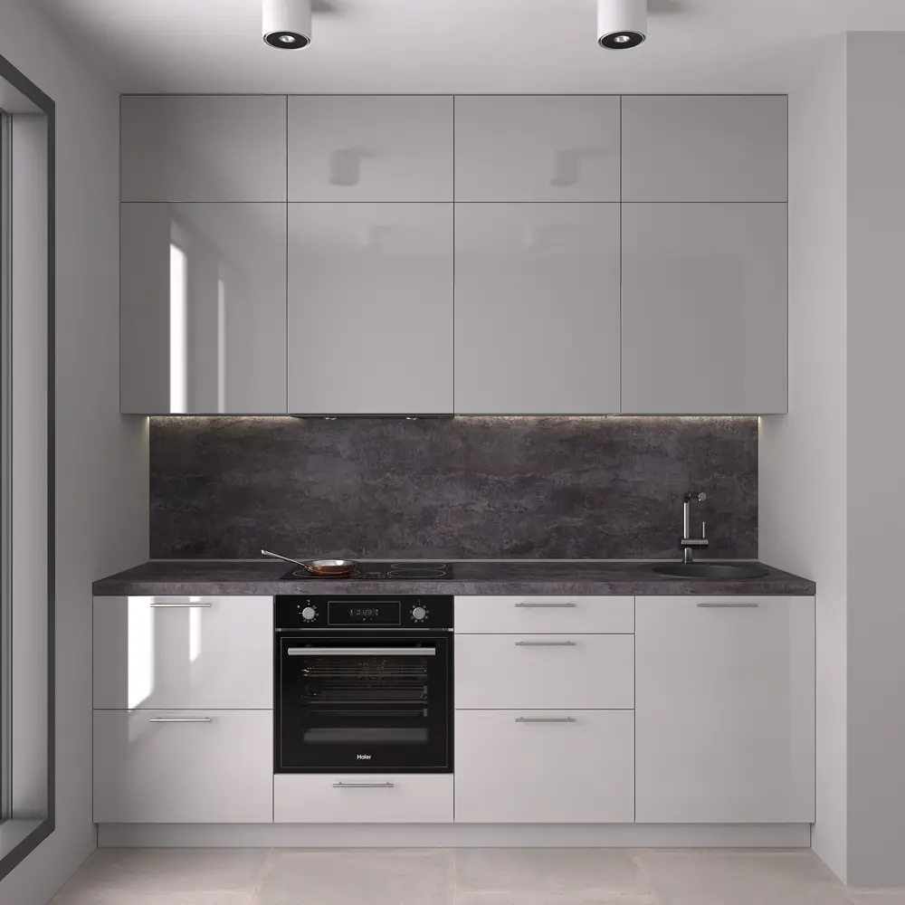 Столешница KONSENSA Бетон темный 80x120x3.8 см ДСП цвет серый 89452038 STLM-2050314 ДСП Прямой угол - Вид №6
