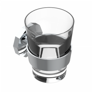 G8B-536C Стакан настенный из хрусталя BACCARAT для зубных щёток Thg-paris Les Ondes с рукоятками Матовый никель