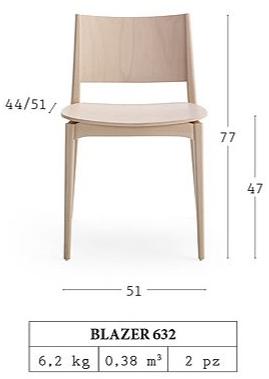Billiani Стул из бука Blazer 632 - Вид №1