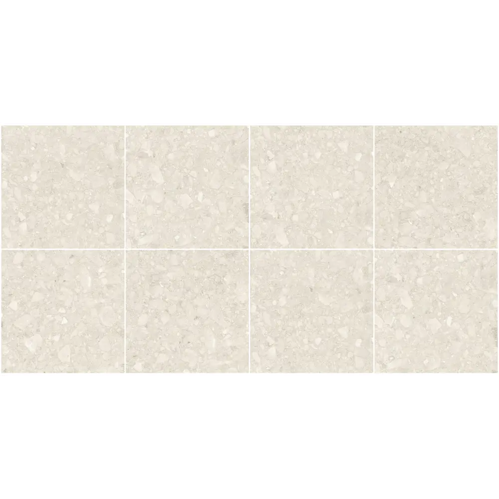 Глазурованный керамогранит Duna Terrazzo Clay Carving 60x60 см 1.44 м² матовый цвет белый STLM-2003304 - Вид №1