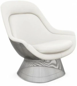 KNOLL Кресло из стали и ткани с подлокотниками Platner