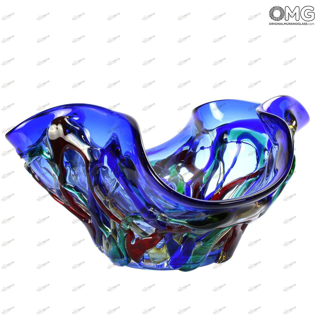 4694 ORIGINALMURANOGLASS Вазочка Большая Волна - Коллекция Сомбреро - муранское стекло OMG 48 см 