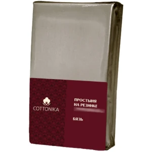 Простыня Cottonika Гамма А 140x200x20 см бязь на резинке коричневый