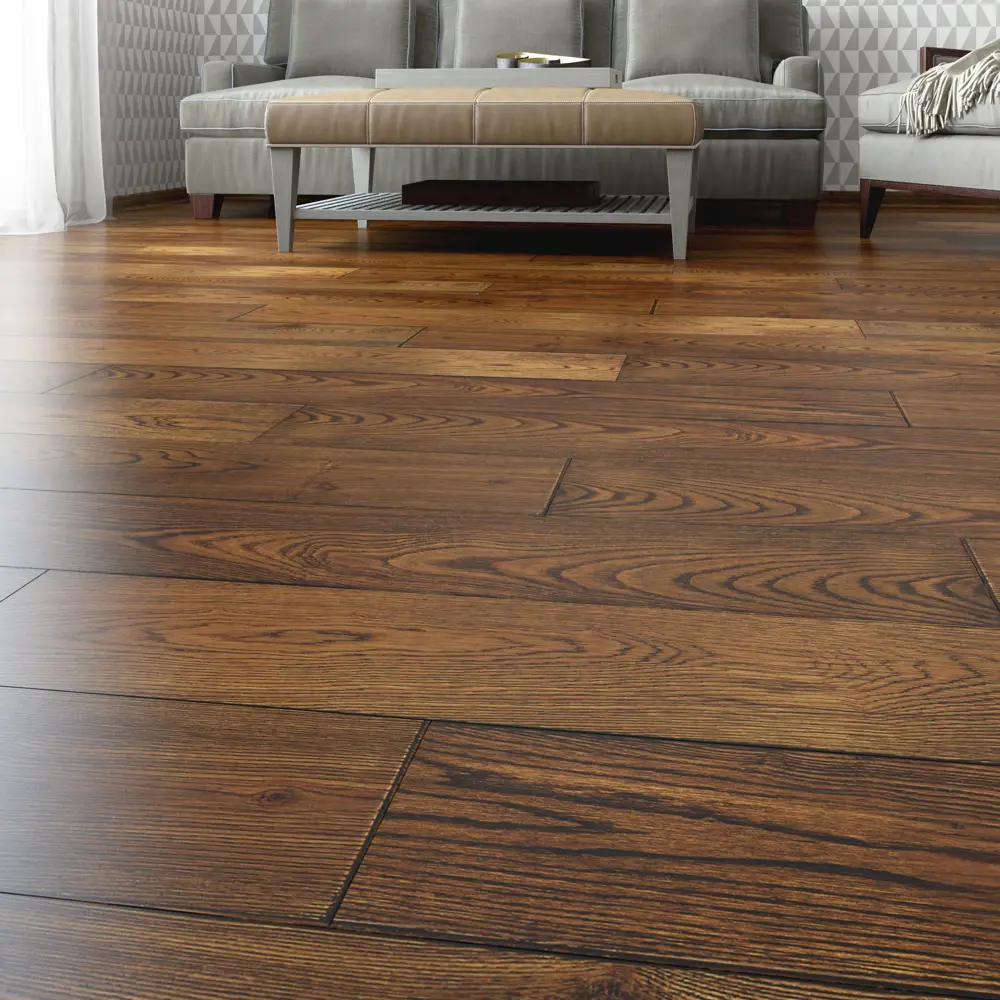 Паркетная доска трёхполосная «Ясень Кофе ВК»» лак 1.58 м2 13652729 STLM-2134404 Santreyd  - Вид №3