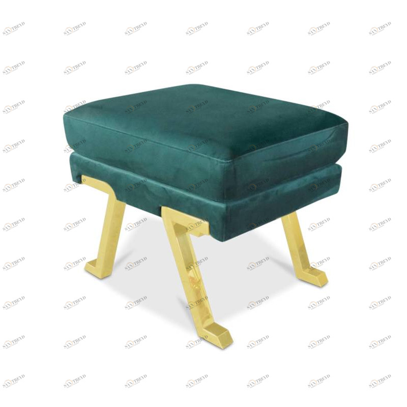 Пуфик на ножках бирюзовый с золотом Alessia от Delight Collection DELIGHT COLLECTION ДИЗАЙНЕРСКИЕ 245025 Золото 