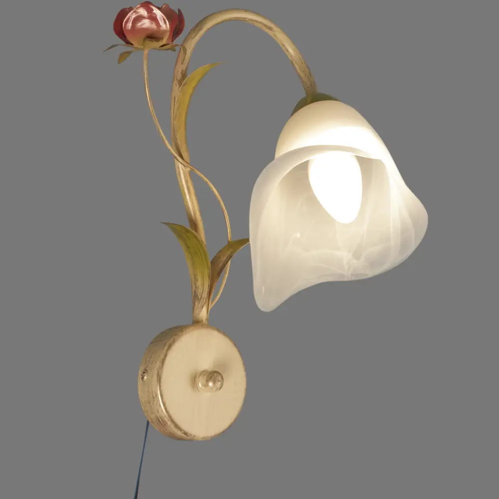 Бра Oран 1xE14x60 Вт, металл/стекло, цвет белый Vitaluce STLM-2202900 - Вид №2