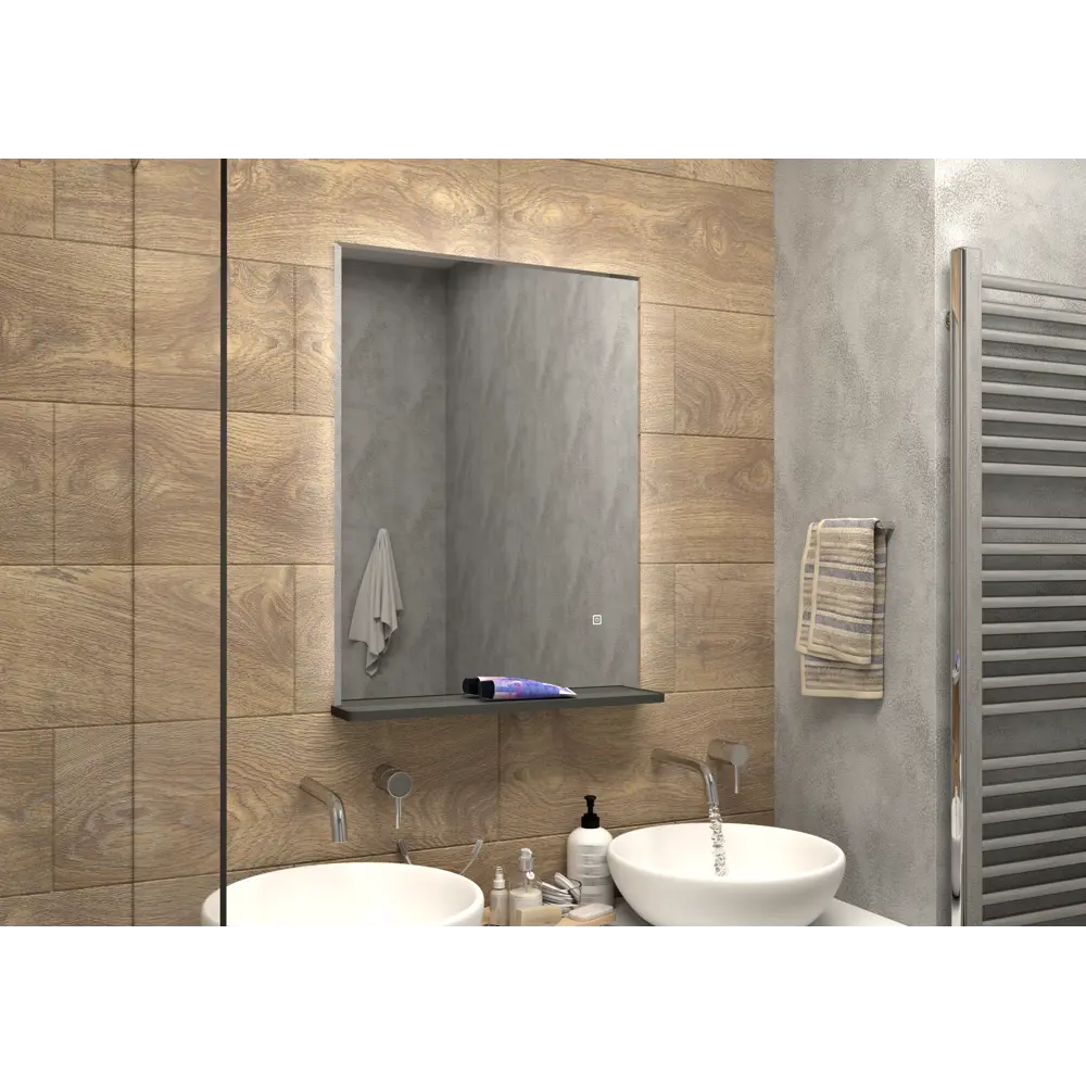 Зеркало для ванной с подсветкой Murano Grey Led 60х80 см 84439734 STLM-2070070 Santreyd Зеркало с LED-подсветкой - Вид №5