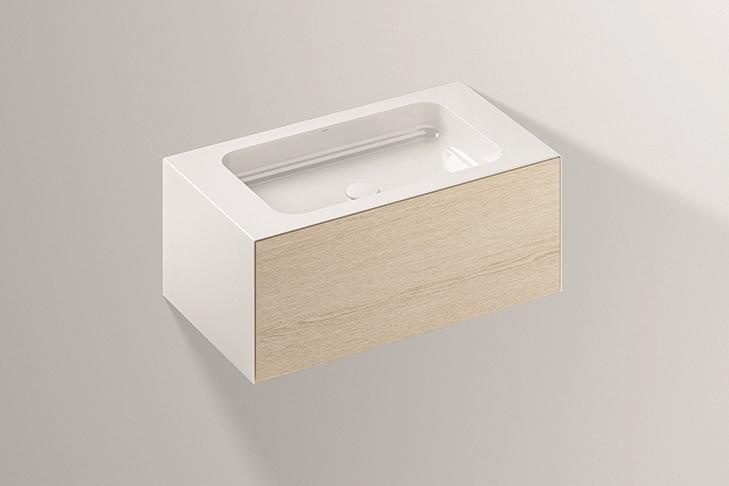 5155516000 Умывальник с тумбой, wp.folio2, белая, proshield, под дерево, матовый дуб Alape серия FO (Folio) 